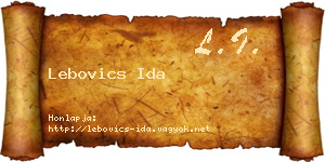 Lebovics Ida névjegykártya